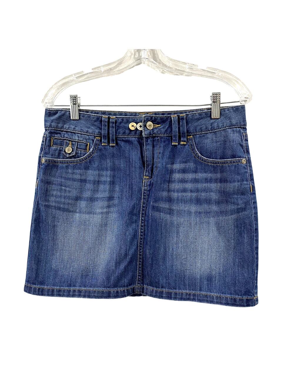 LOFT Denim A-Line Mini Skirt Blue Jean Size 4 (Adjustable Size)